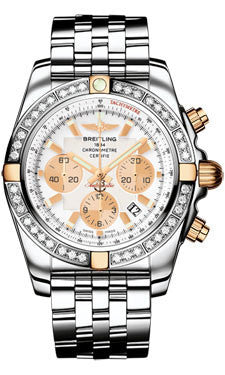 Breitling,Breitling - Chronomat 44 Two-Tone 40 Diamond Bezel - Pilot Steel Bracelet - Watch Brands Direct