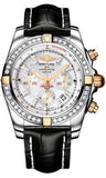 Breitling,Breitling - Chronomat 44 Two-Tone 40 Diamond Bezel - Croco Strap - Watch Brands Direct