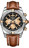 Breitling,Breitling - Chronomat 44 Two-Tone 40 Diamond Bezel - Croco Strap - Watch Brands Direct