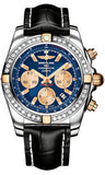 Breitling,Breitling - Chronomat 44 Two-Tone 40 Diamond Bezel - Croco Strap - Watch Brands Direct