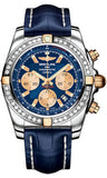 Breitling,Breitling - Chronomat 44 Two-Tone 40 Diamond Bezel - Croco Strap - Watch Brands Direct