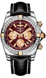 Breitling,Breitling - Chronomat 44 Two-Tone 40 Diamond Bezel - Croco Strap - Watch Brands Direct