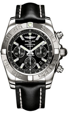 Breitling,Breitling - Chronomat 44 White Gold Polished Bezel - Leather Strap - Watch Brands Direct