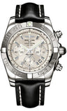 Breitling,Breitling - Chronomat 44 White Gold Polished Bezel - Leather Strap - Watch Brands Direct
