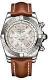 Breitling,Breitling - Chronomat 44 White Gold Polished Bezel - Leather Strap - Watch Brands Direct
