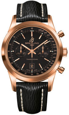 Breitling,Breitling - Transocean Chronograph 38 Red Gold - Sahara Strap - Tang - Watch Brands Direct