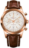 Breitling,Breitling - Transocean Chronograph 38 Red Gold - Croco Strap - Watch Brands Direct