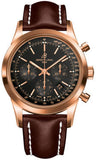 Breitling,Breitling - Transocean Chronograph Red Gold - Leather Strap - Watch Brands Direct