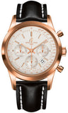 Breitling,Breitling - Transocean Chronograph Red Gold - Leather Strap - Watch Brands Direct