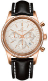 Breitling,Breitling - Transocean Chronograph Red Gold - Diamond Bezel - Leather Strap - Watch Brands Direct