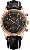 Breitling,Breitling - Transocean Chronograph Red Gold - Diamond Bezel - Croco Strap - Watch Brands Direct