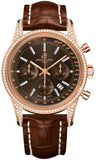 Breitling,Breitling - Transocean Chronograph Red Gold - Diamond Case - Croco Strap - Watch Brands Direct