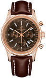 Breitling,Breitling - Transocean Chronograph Red Gold - Diamond Case - Leather Strap - Watch Brands Direct