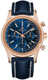 Breitling,Breitling - Transocean Chronograph Red Gold - Diamond Case - Leather Strap - Watch Brands Direct