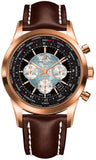 Breitling,Breitling - Transocean Chronograph Unitime Red Gold - Leather Strap - Watch Brands Direct