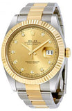 Rolex,Rolex - Datejust 41mm - Stainless Steel and Yellow Gold - Fluted Bezel - Watch Brands Direct