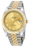 Rolex,Rolex - Datejust 41mm - Stainless Steel and Yellow Gold - Fluted Bezel - Watch Brands Direct