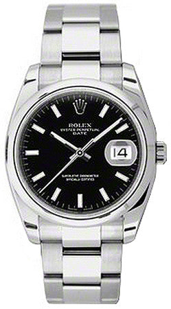 Rolex,Rolex - Date 34mm Domed Bezel - Oyster Bracelet - Watch Brands Direct