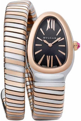 Bulgari,Bulgari - Serpenti Tubogas 35mm - Stainless Steel and Rose Gold - Watch Brands Direct