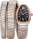 Bulgari,Bulgari - Serpenti Tubogas 35mm - Stainless Steel and Rose Gold - Two Twirl Bracelet - Watch Brands Direct