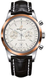 Breitling,Breitling - Transocean Chronograph 38 Steel And Gold - Croco Strap - Watch Brands Direct