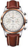 Breitling,Breitling - Transocean Chronograph 38 Steel And Gold - Sahara Strap - Tang - Watch Brands Direct