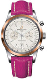 Breitling,Breitling - Transocean Chronograph 38 Steel And Gold - Sahara Strap - Tang - Watch Brands Direct