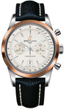 Breitling,Breitling - Transocean Chronograph 38 Steel And Gold - Sahara Strap - Tang - Watch Brands Direct