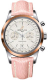 Breitling,Breitling - Transocean Chronograph 38 Steel And Gold - Sahara Strap - Tang - Watch Brands Direct