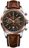 Breitling,Breitling - Transocean Chronograph 38 Steel And Gold - Croco Strap - Watch Brands Direct
