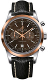 Breitling,Breitling - Transocean Chronograph 38 Steel And Gold - Sahara Strap - Tang - Watch Brands Direct