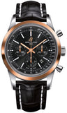 Breitling,Breitling - Transocean Chronograph Steel and Gold - Croco Strap - Watch Brands Direct