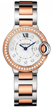 Cartier,Cartier - Ballon Bleu 28mm - Steel and Pink Gold - Watch Brands Direct