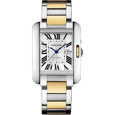 Cartier,Cartier - Tank Anglaise - Stainless Steel and Yellow Gold - Watch Brands Direct