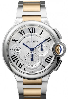 Cartier,Cartier - Ballon Bleu 44mm - Stainless Steel and Pink Gold - Watch Brands Direct