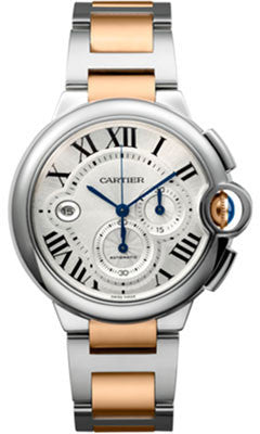 Cartier,Cartier - Ballon Bleu 44mm - Steel and Pink Gold - Watch Brands Direct