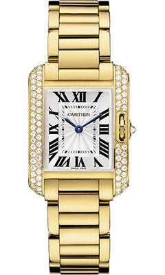 Cartier,Cartier - Tank Anglaise Yellow Gold With Diamonds - Watch Brands Direct