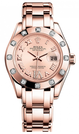 Rolex - Datejust Pearlmaster Lady Everose Gold - 12 Diamond Bezel - Watch Brands Direct
 - 1