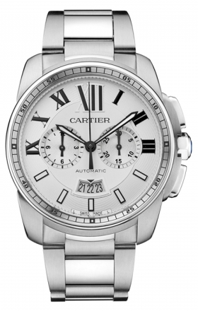 Cartier,Cartier - Calibre de Cartier Chronograph Stainless Steel - Watch Brands Direct